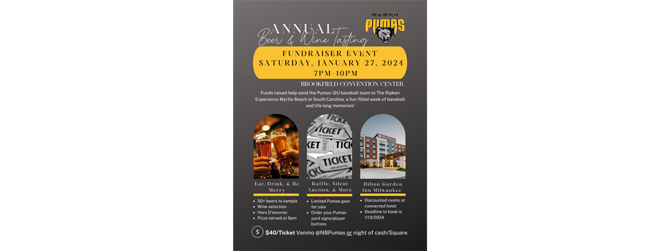 SAVE THE DATE! Annual Beer & Wine Event 2024